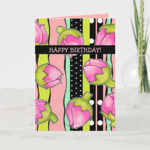 Padrão de cor de Joy Rosebud Cartão de aniversário