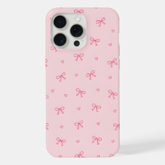 Padrão de Coração com Laço Rosa (Verso)