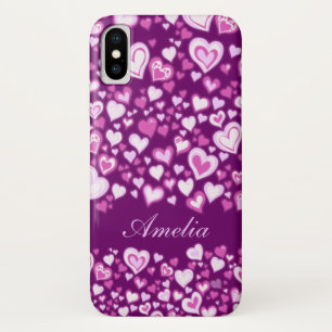 Padrão de coração cor-de-rosa e capas de iphone co
