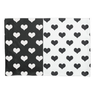 Padrão de Coração de Amor Branco Negro