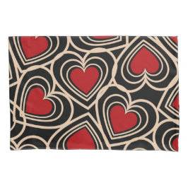 Padrão de Coração Simples Preto e Vermelho