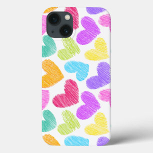 Padrão de corações de amor pastel