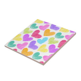 Padrão de corações de amor pastel