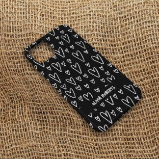 Padrão de Corações de Giz Branco na moda Personali