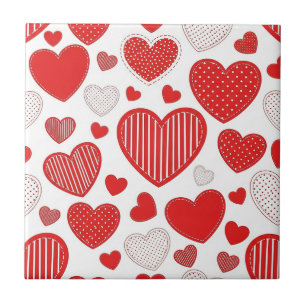 Padrão de Corações de São Valentim Desenhados à Mã