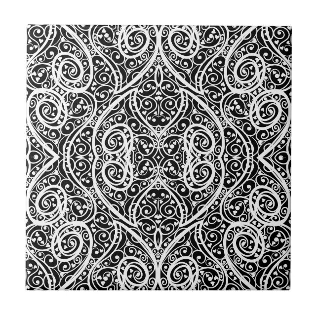 Padrão de corações preto e branco fofo (Frente)
