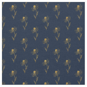 Padrão de Costura de Tecido Azul Ouro Elegante