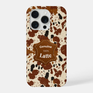 Padrão de Couro de Vaca Latte 100% Genuíno Neutr