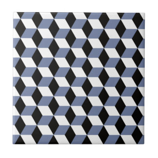 Padrão de Cubos 3D Pretos e Brancos do Céu Azul