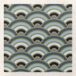 Padrão de Curva de Deco de Arte Azul de Slate