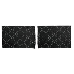 Padrão de Curvas Ogee Modernas Cinza Preto Branco