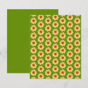 Padrão de Dália Amarela em Papel Verde para Álbum
