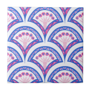 padrão de damasco floral azul