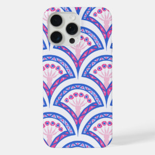 padrão de damasco floral azul
