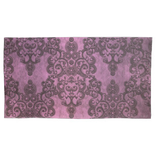 Padrão de Damasco Roxo Rústico Elegante Envelhecid