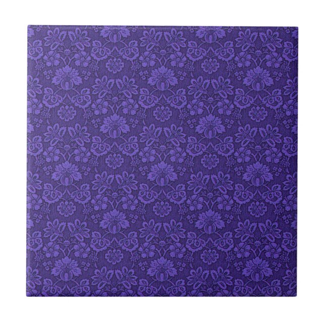 Padrão de damasco roxo vintage (Frente)