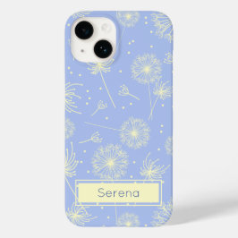 Padrão de Dandelion Floral Azul Personalizado