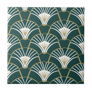Padrão de deco de ouro verde elegante