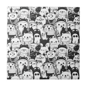 Padrão de Desenho de Animal Kawaii Fofo (1)