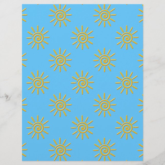 Padrão de desenho do sol amarelo 3D (Frente)