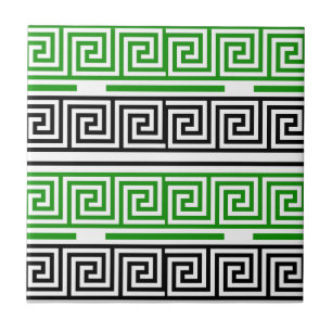 Padrão de Design de Fret com Chave Grega Verde Pre