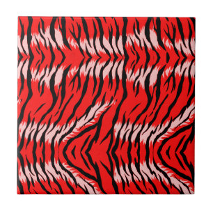 Padrão de design de pele de tigre vermelho