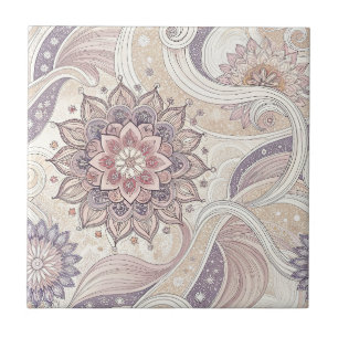 Padrão de Design Espiritual Mandala Floral Boho