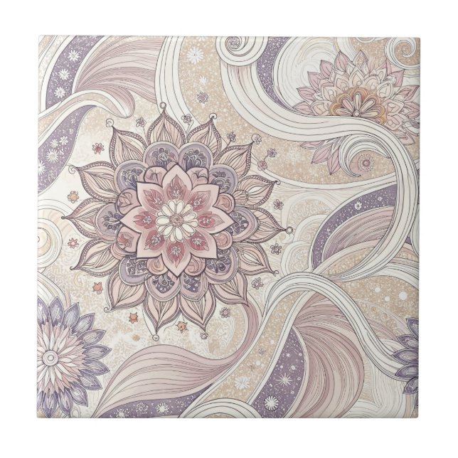 Padrão de Design Espiritual Mandala Floral Boho (Frente)