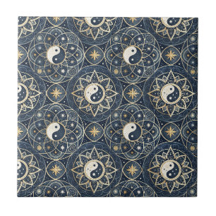 Padrão de Design Mandala Harmonia Celestial Yin Ya