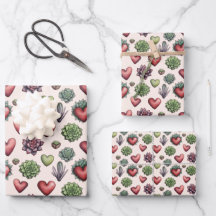 Padrão de Dia de os namorados de Aquarela Suculent