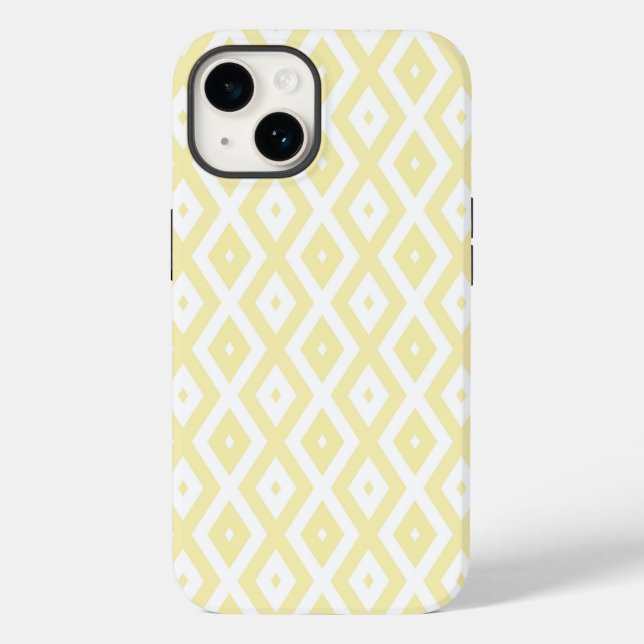 Padrão de diamante amarelo pálido e branco (Verso)