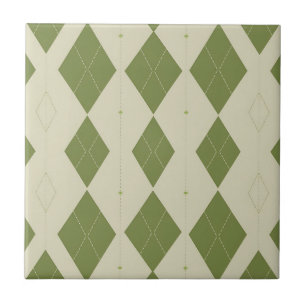 Padrão de Diamante Argyle Verde Oliva