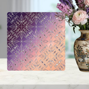 Padrão de Diamante Art Déco em Ombre Roxo Pêssego