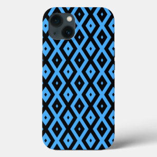 Padrão de diamante azul-céu e preto Case-Mate iPho