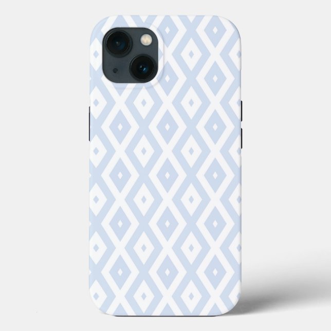 Padrão de diamante azul pálido e branco Case-Mate  (Verso)