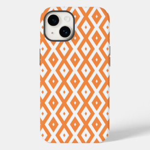 Padrão de diamante branco e laranja