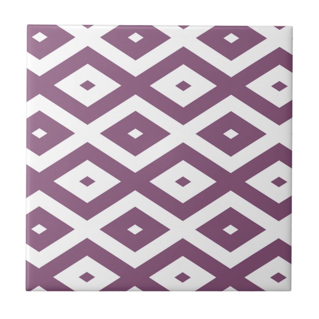 Padrão de diamante branco e Mauve (Frente)