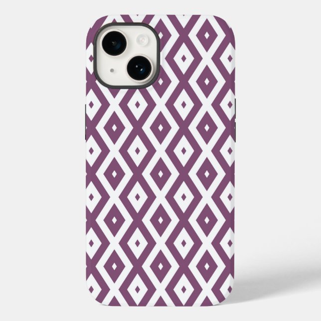 Padrão de diamante branco e Mauve (Verso)