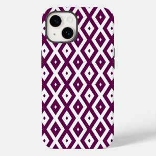 Padrão de diamante branco e roxo de ameixa