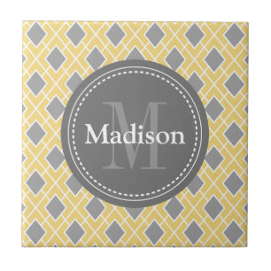 Padrão de Diamante da Cinza Amarela Na moda modern