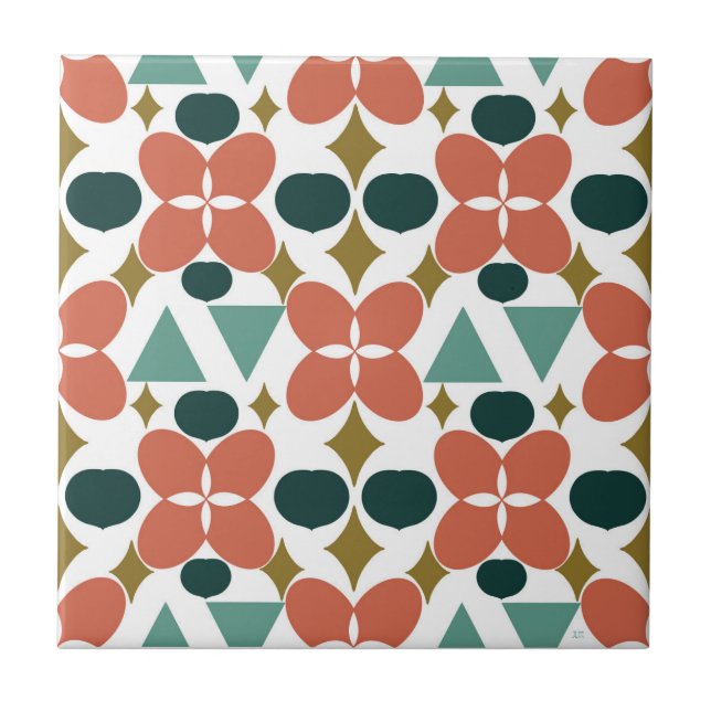 Padrão de Diamante de Flor Moderno do meio século (Frente)