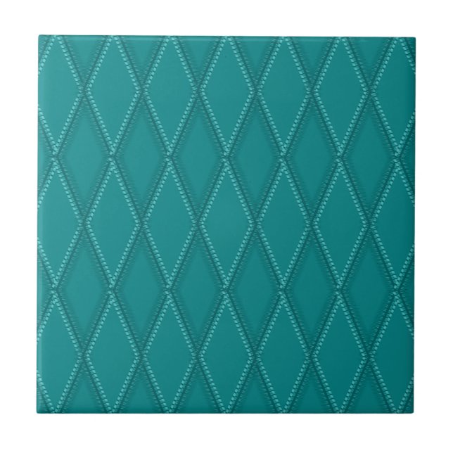 Padrão de Diamante de Teal Turquesa Escura (Frente)
