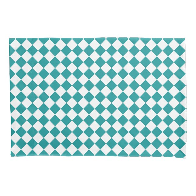 Padrão de Diamante do Verificador Branco Teal (Frente)