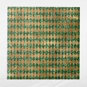 Padrão de Diamante Dourado Verde Elegante