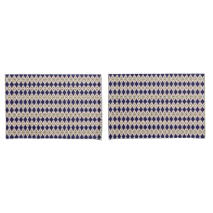 Padrão de diamante geométrico em azul e bege Marin