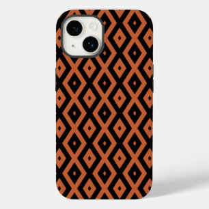 Padrão de diamante laranja e preto