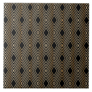 Padrão de diamante preto e Dourado