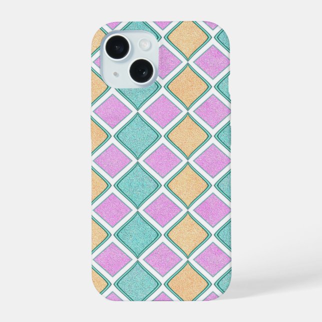 Padrão de Diamante Prisma Harlequim Pastel (Verso)