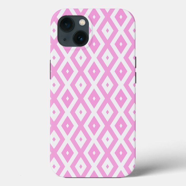 Padrão de diamante rosa e branco Case-Mate iPhone  (Verso)