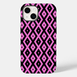 Padrão de diamante rosa e preto